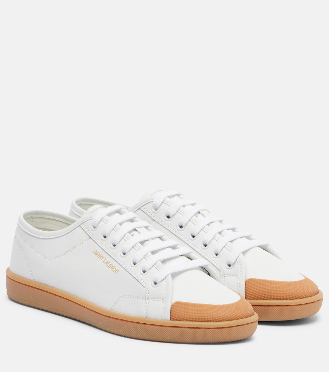 Кожаные кроссовки для зала Saint Laurent, Blanc Optique