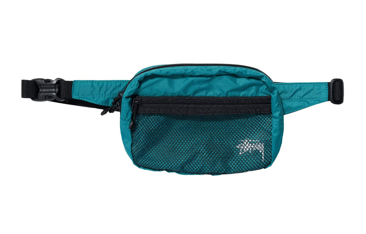 

Stussy Нейлоновая сумка-слинг через плечо поясная сумка унисекс черная, Blue Green