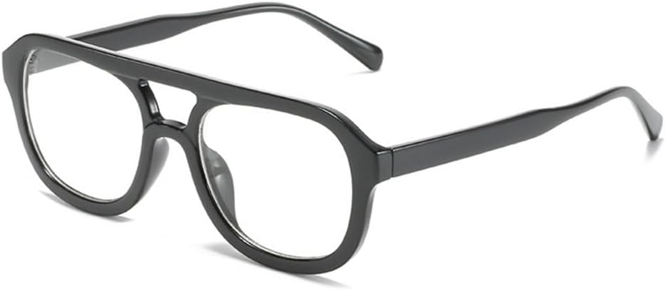 

Женские солнцезащитные очки LVTFCO Retro с двойной перемычкой, модные очки-гелевые очки, трендовые мужские солнцезащитные очки Blue Tea с защитой от УФ-излучения UV400, Black Clear