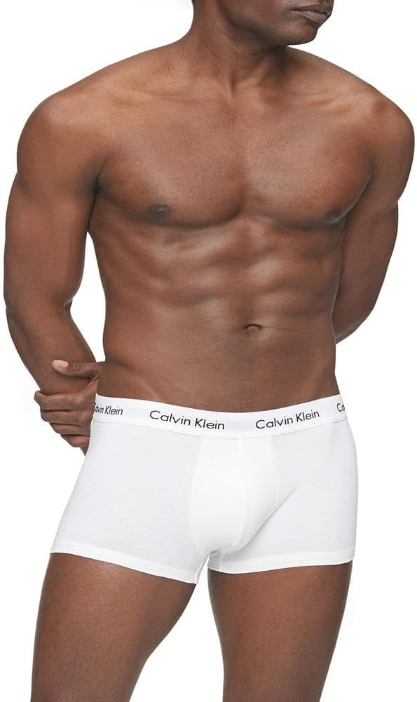 Комплект из 3 мужских трусов-боксеров Calvin Klein из хлопка и эластичной ткани с низкой посадкой, 3 White — фото 2