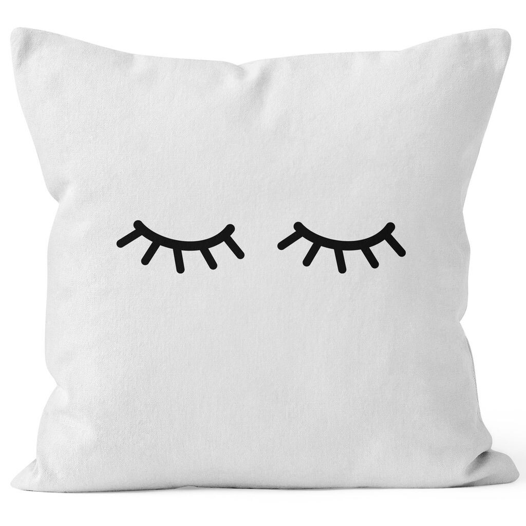 

Наволочка Спящие глаза Ресницы Ресницы Усталая спящая тушь для ресниц Наволочка Декоративная подушка Хлопок MoonWorks белый 40см x 40см