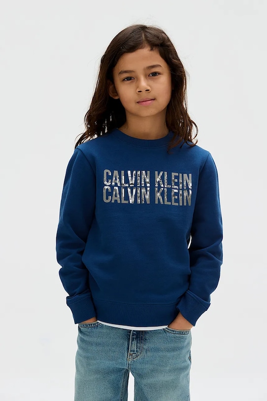 

Детская хлопковая толстовка Calvin Klein Jeans, синий