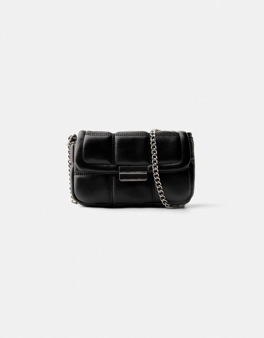 

Стеганая мини-сумочка Bershka, черный