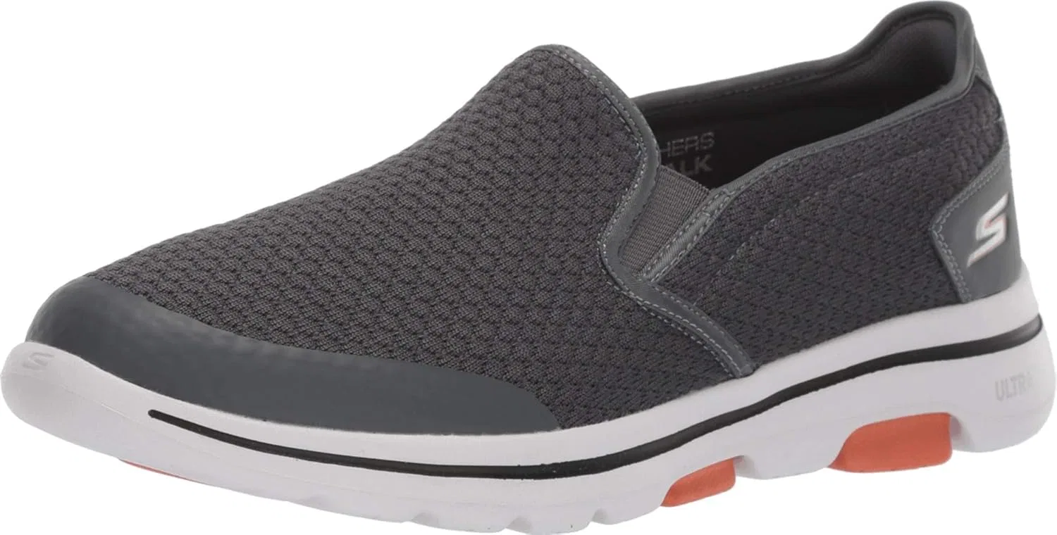 Мужские слипоны Skechers Go Walk 5 Apprize, Charcoal Textile Synthetic White Trim