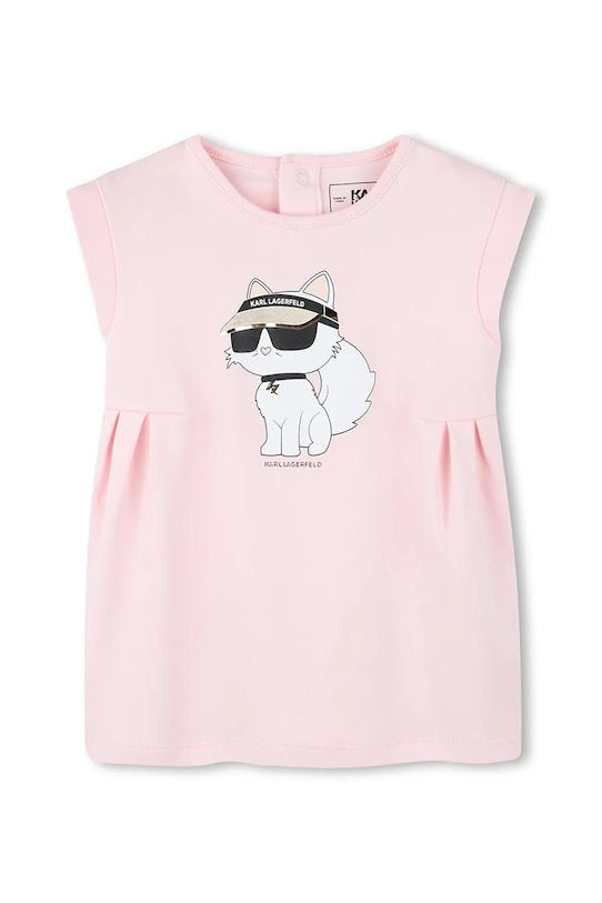 

Хлопковое платье для малышей Karl Lagerfeld, розовый