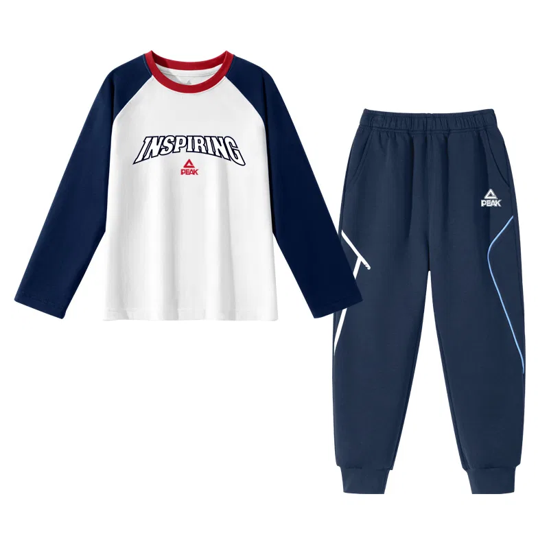 Детский спортивный костюм с круглым вырезом PEAK Navy Blue/PK