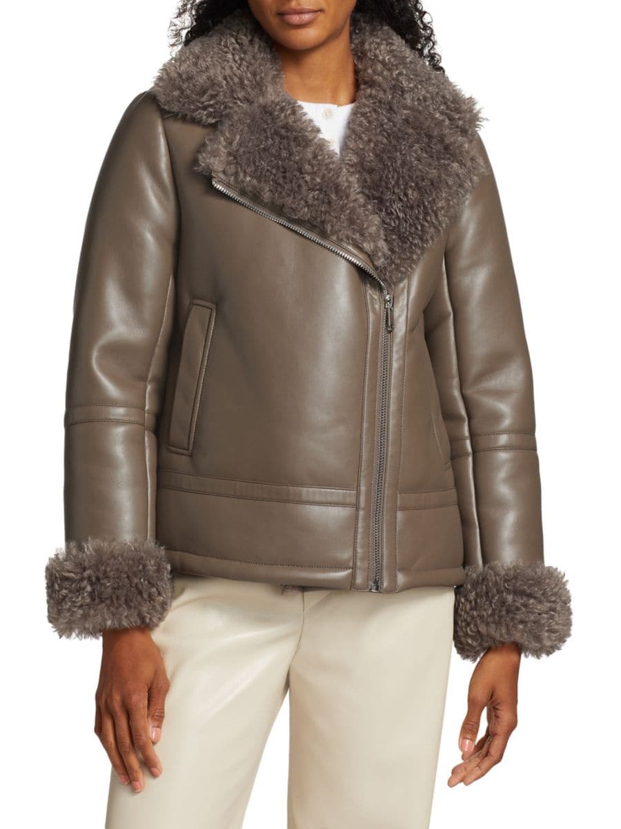 

Мотокуртка из искусственной кожи Thea Mercer Collective, цвет Mushroom