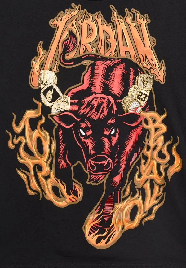 Футболка с принтом toro bravo rings retro see tee print Jordan, Black — фото 4
