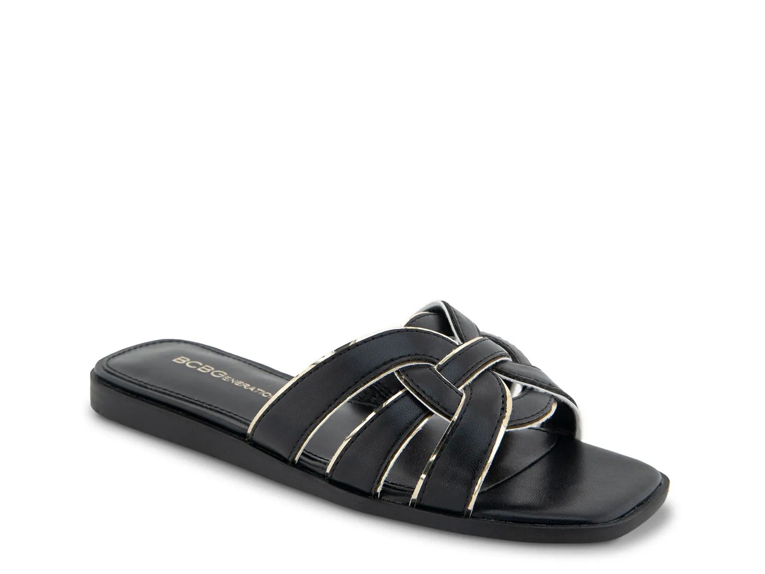 Сандалии BCBGeneration Meltem Sandal, Black/Gold Metallic Synthetic