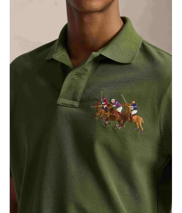 Полюс classic fit Polo Ralph Lauren, оливково-зеленый — фото 4