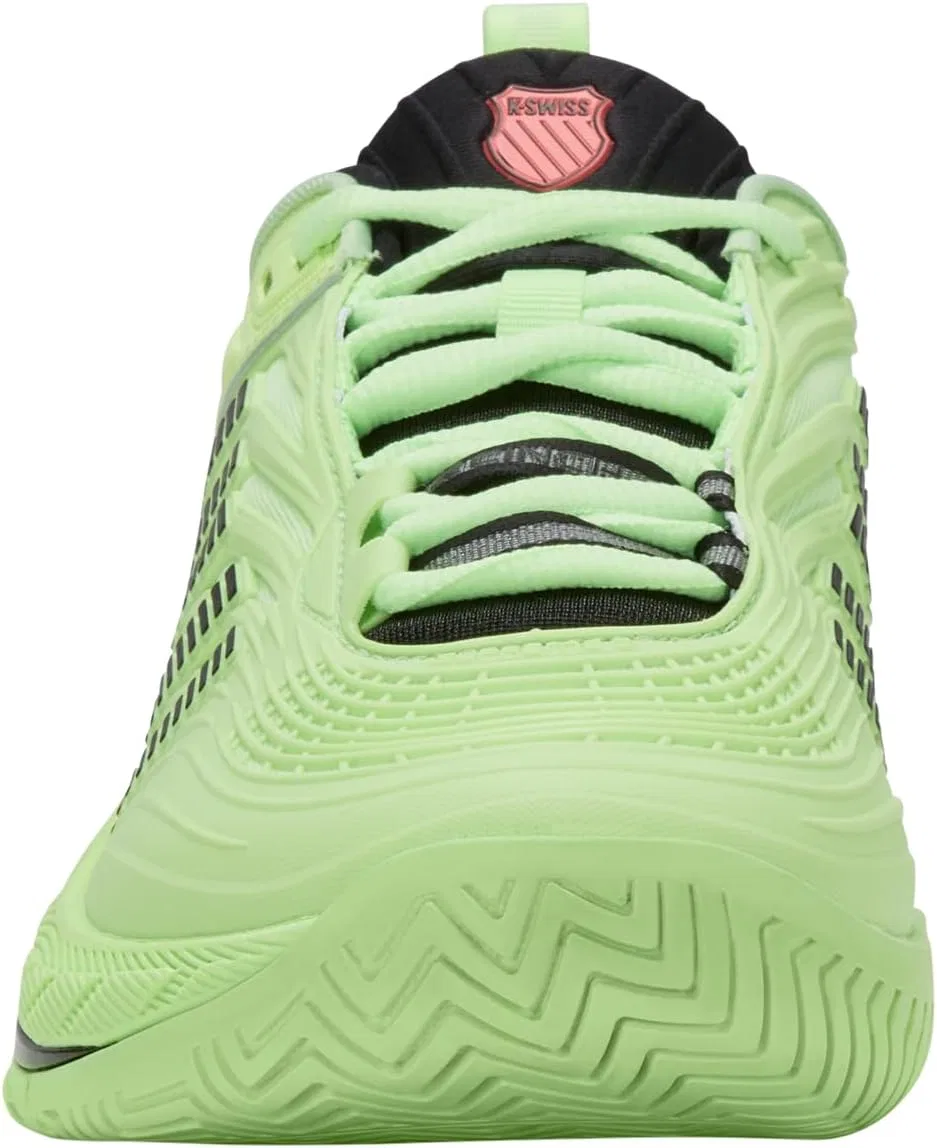 Кроссовки для тенниса K-Swiss Hypercourt Supreme 2, мужские, цвет Soft Neon Green/Black/Neon Lava — фото 2