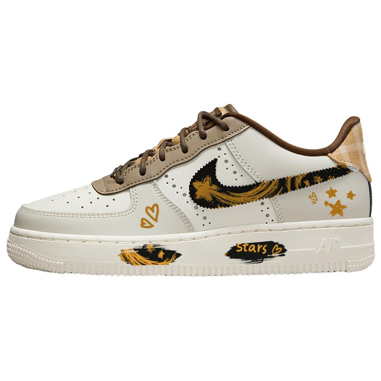 

Кроссовки Air Force 1 Star Moon Orange Star Moon с противоскользящим износостойким низким верхом для детей и подростков Nike, коричневый