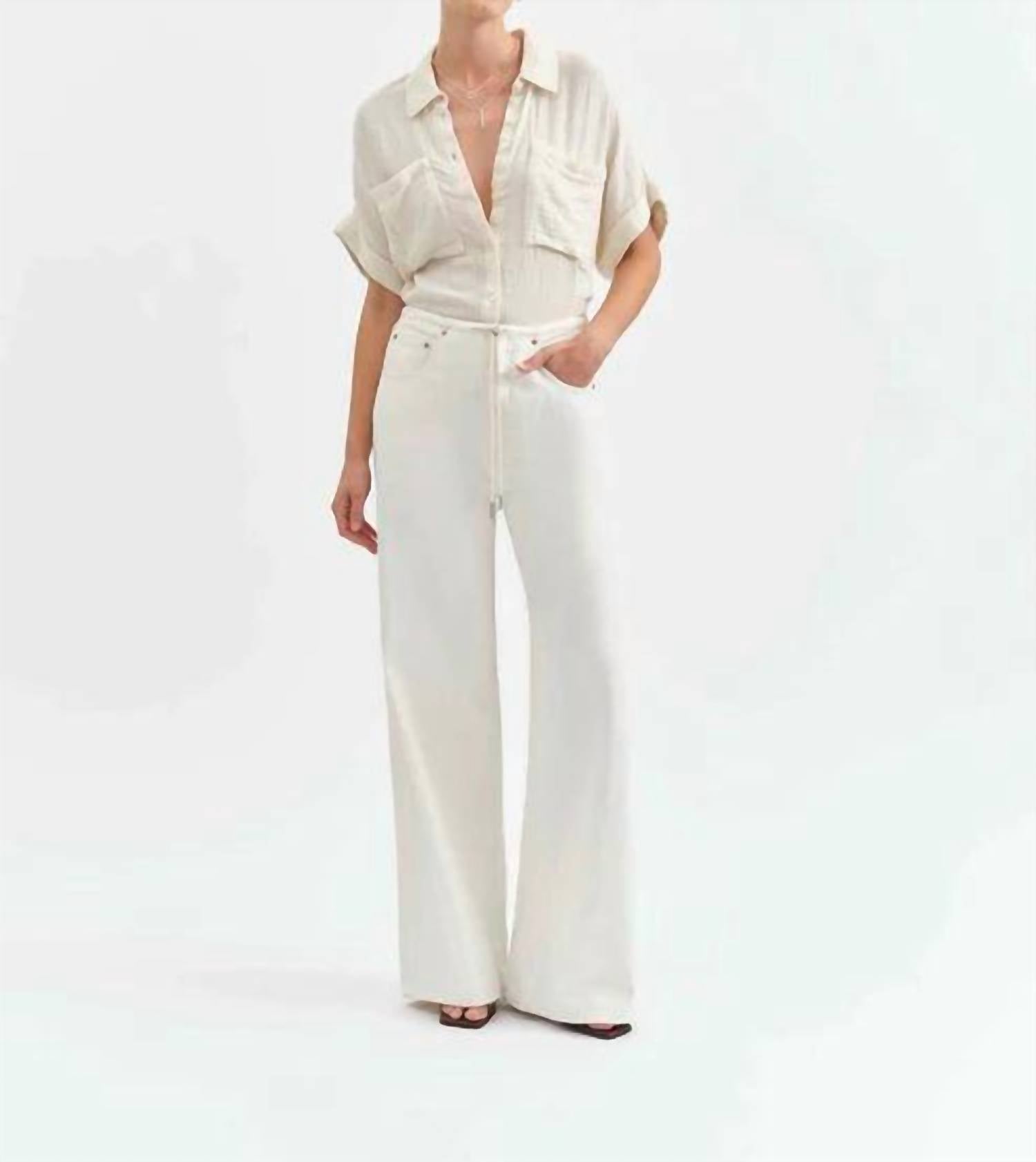 

Джинсы Madison со средней посадкой и широкими штанинами, белые DAZE, белый