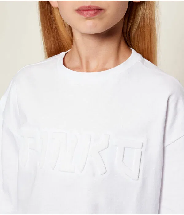 Детская футболка свободного кроя Pinko Up, белый — фото 4