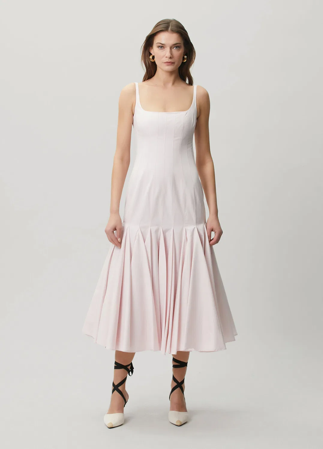 Платье миди плиссированное Jacquemus La Agave, light pink