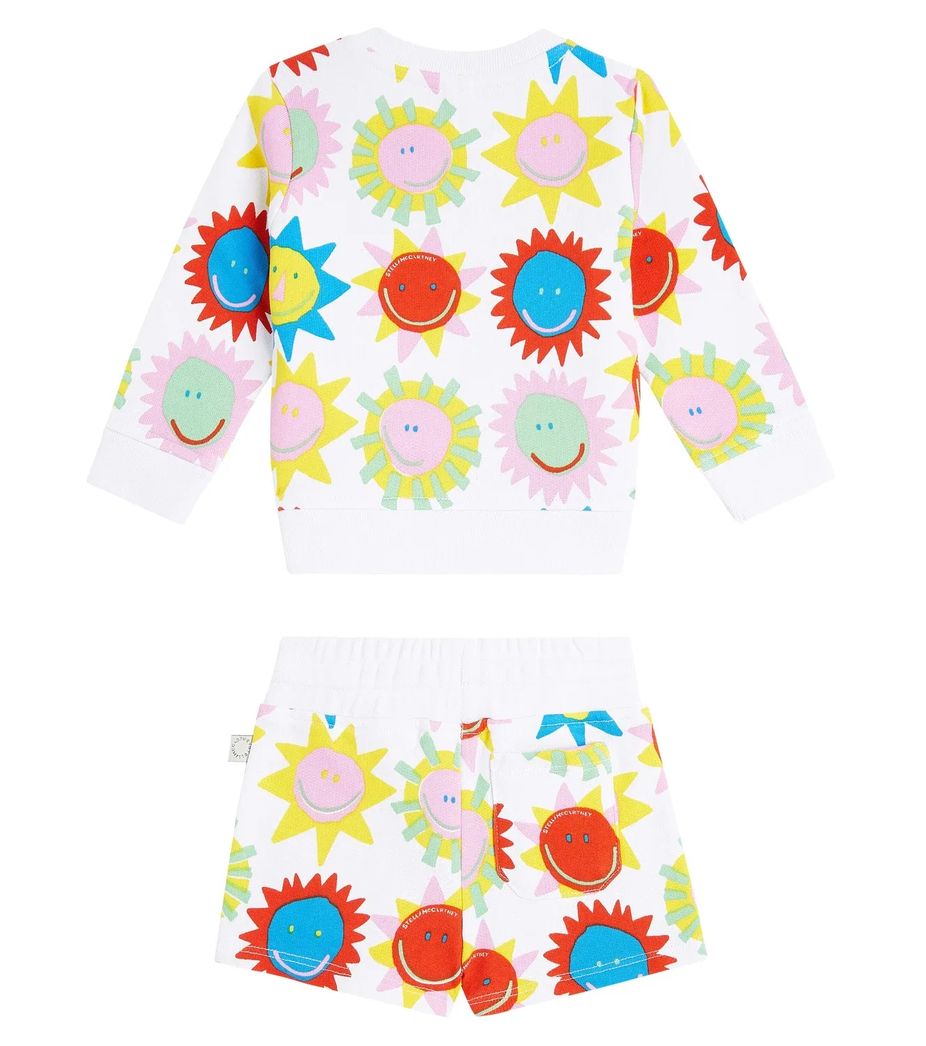 Комплект из хлопковой толстовки и брюк с кнопками на плече Stella Mccartney Kids, белый — фото 4