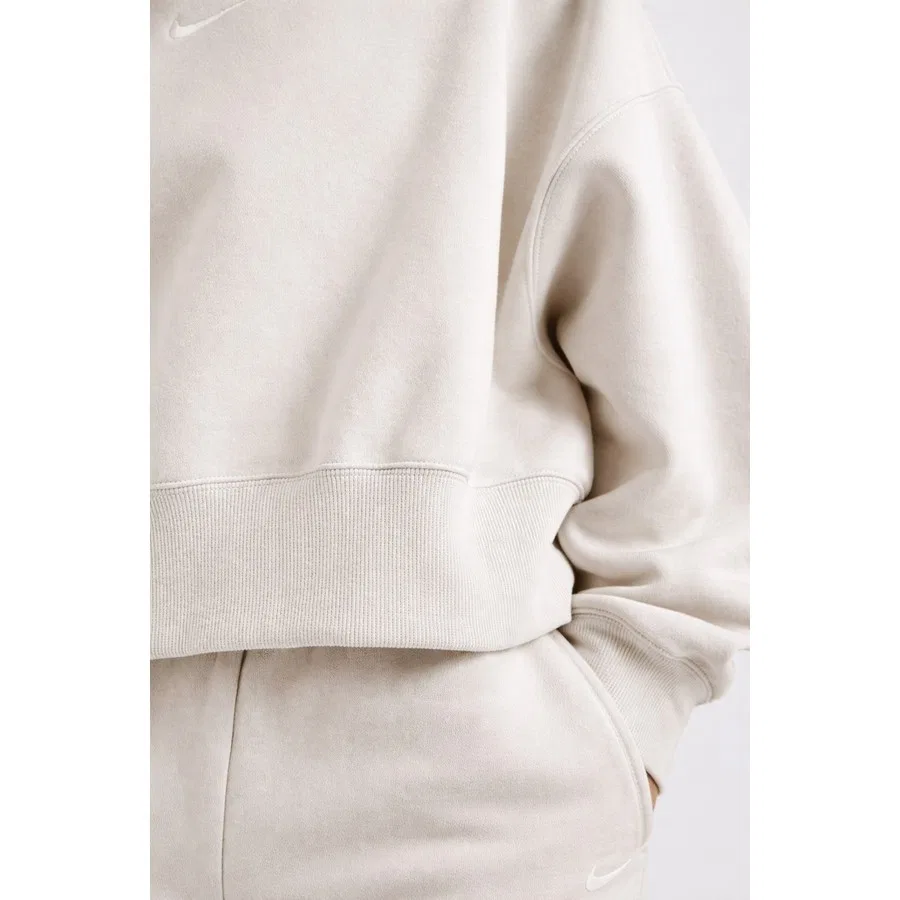 Женский свитшот оверсайз из флиса Nike Sportswear Essential Collection Fleece, Кремовый — фото 3