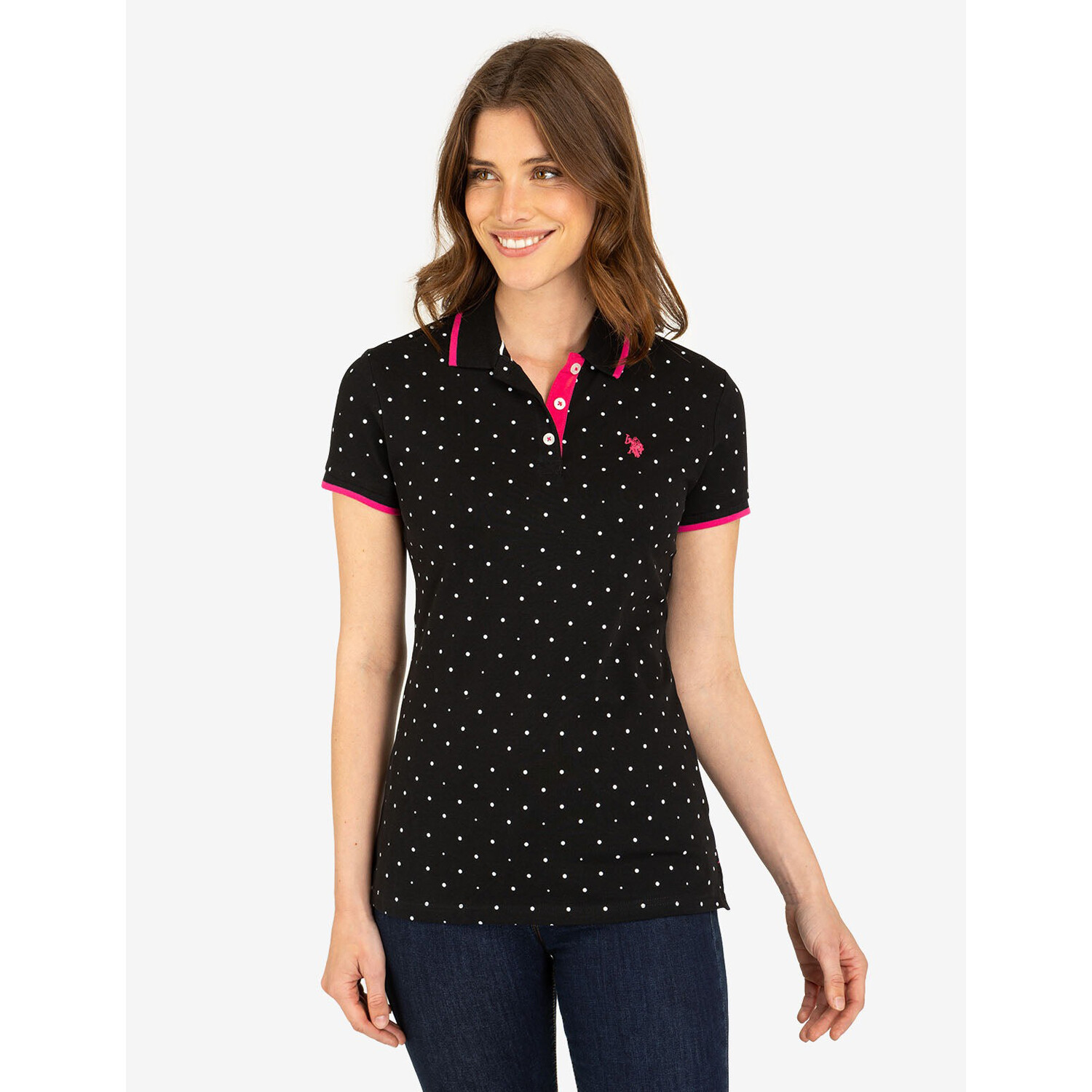 

Футболка-поло U.S. Polo Assn. Dot Print, темно-серый