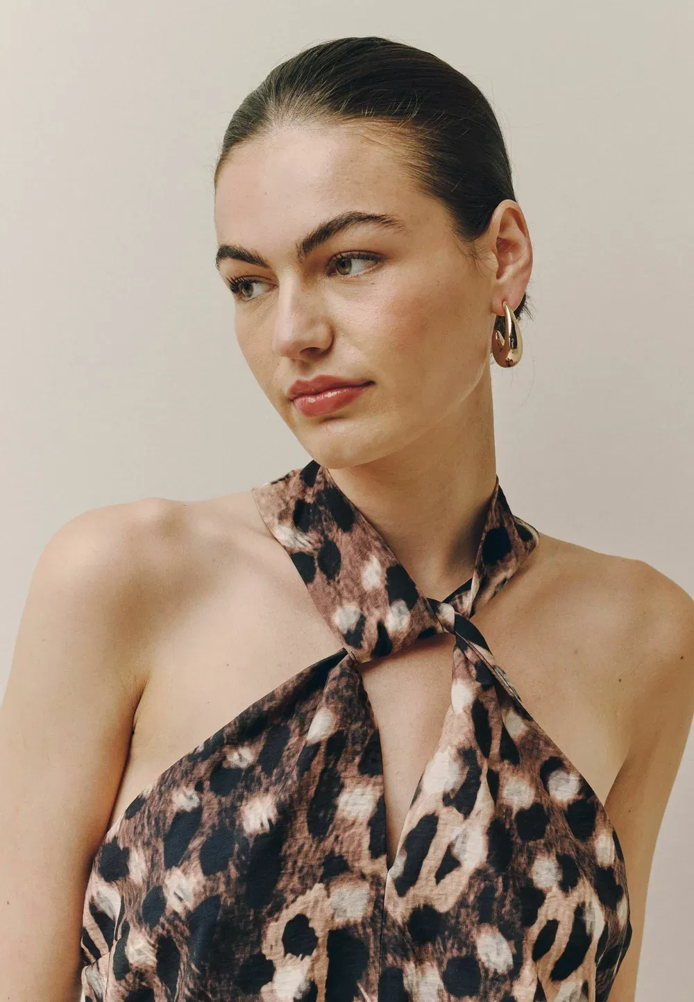 Блузка стандартного кроя с завязками на шее Next, Deer Print — фото 4
