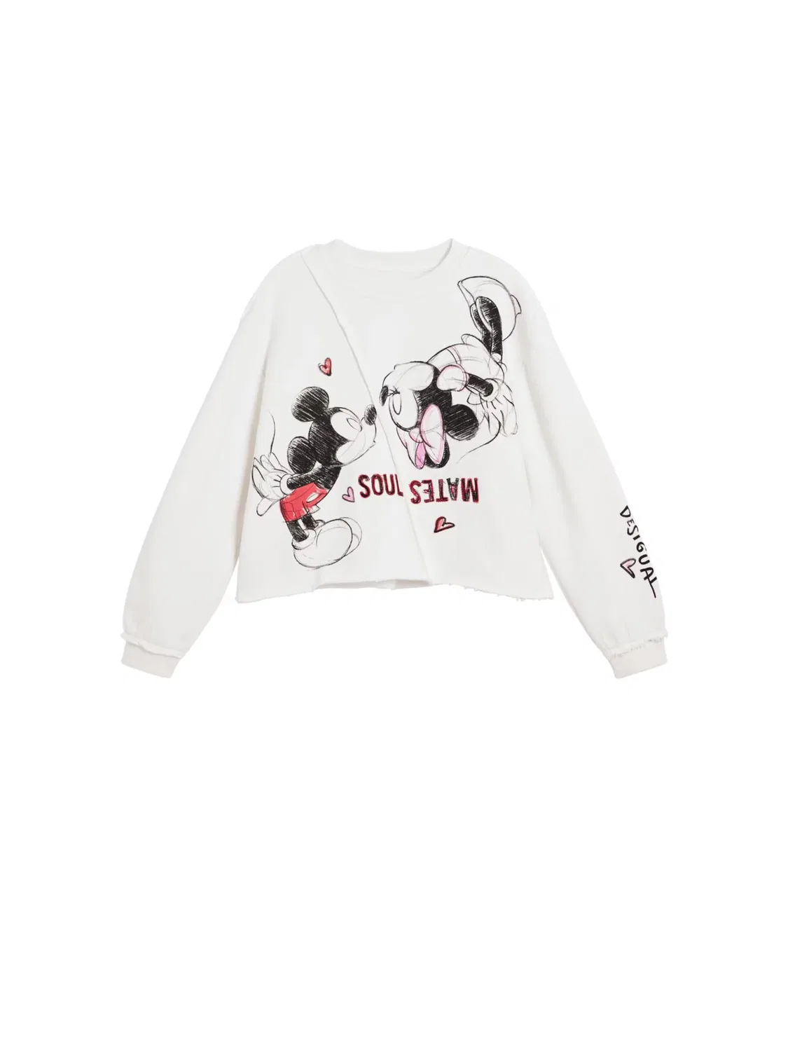 Свитшот Desigual Mickey Mouse Kiss белого цвета