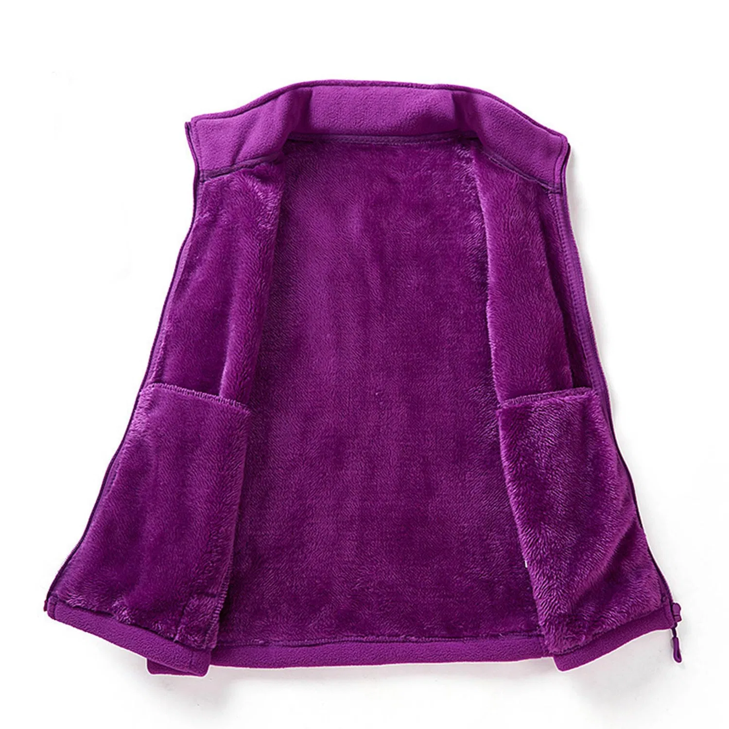 Женский утепленный жилет без рукавов с молнией UK Teddy Fuzzy Vest, Viola