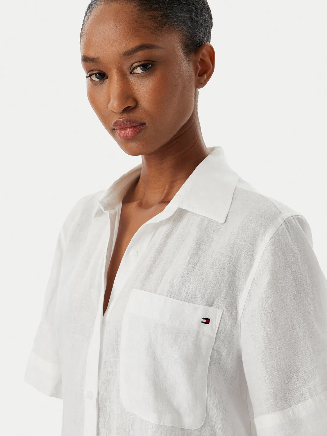 Женская рубашка свободного кроя Tommy Hilfiger, белый — фото 4