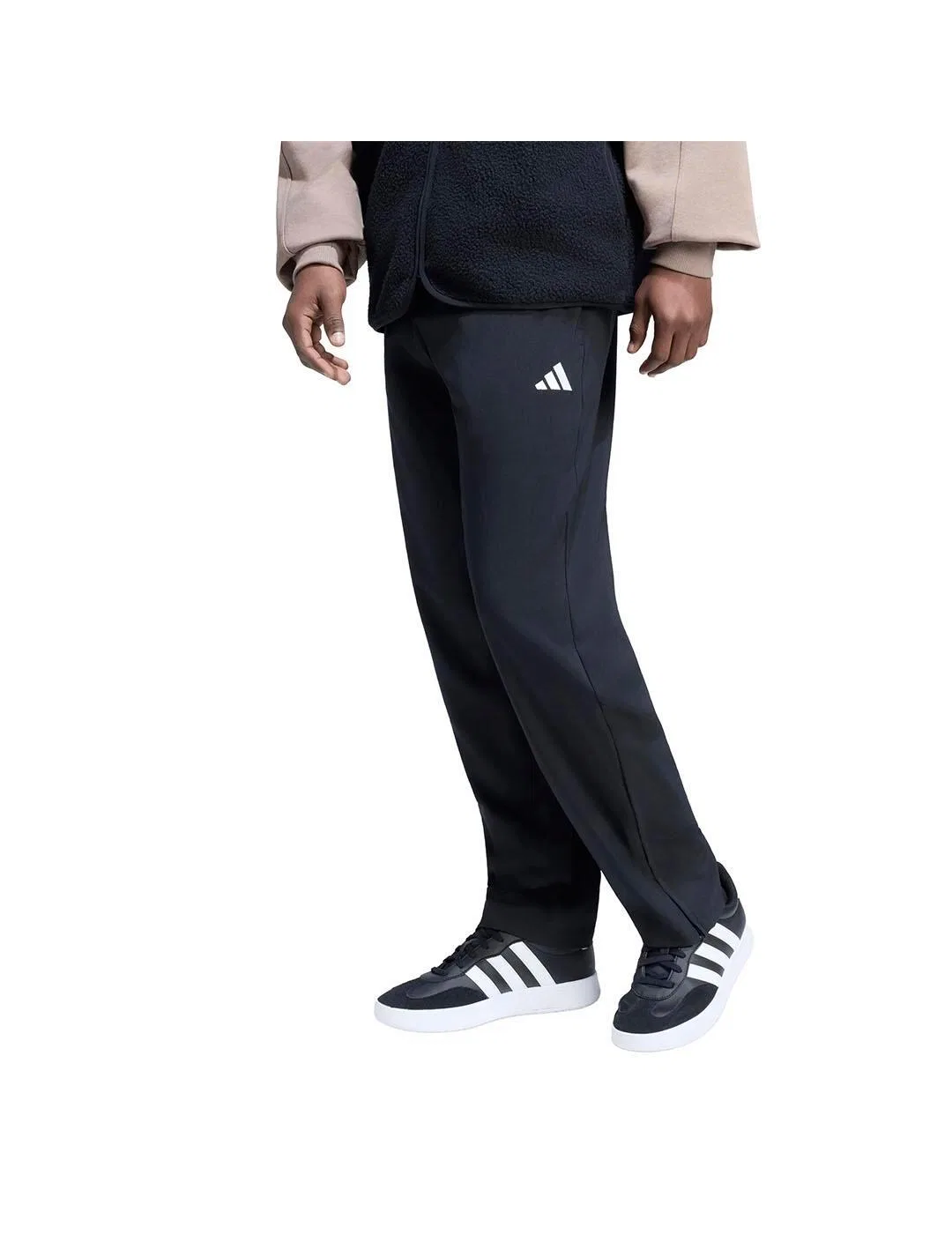 Мужские спортивные штаны с принтом Essentials 3S Stanford Open Hem Adidas, Schwarz Weiss Schwarz — фото 2