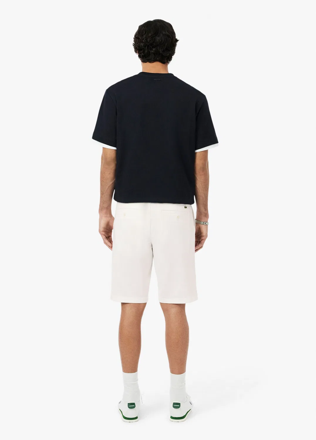 Бермуды slim fit Lacoste, white — фото 4
