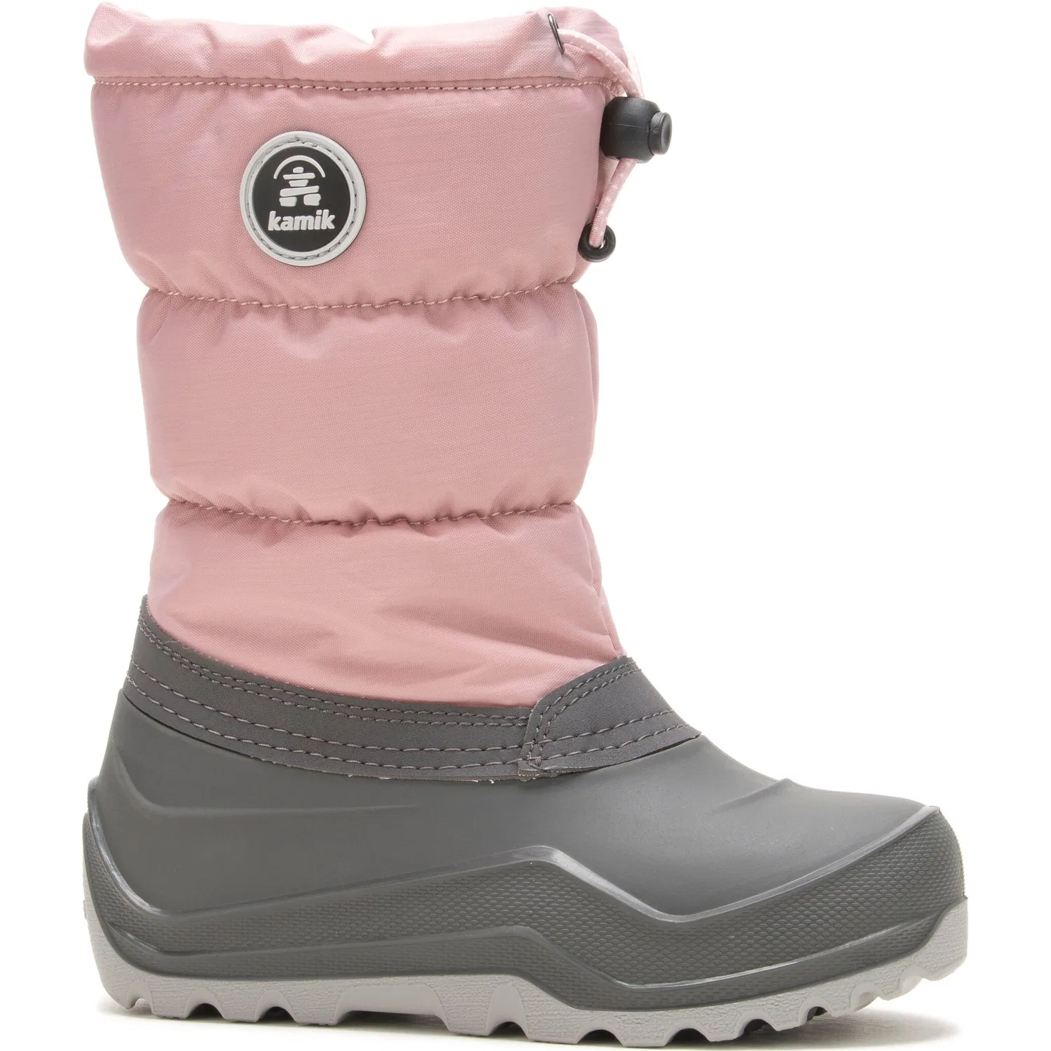 Детские зимние ботинки на шнурке Kamik, Pink/Grey