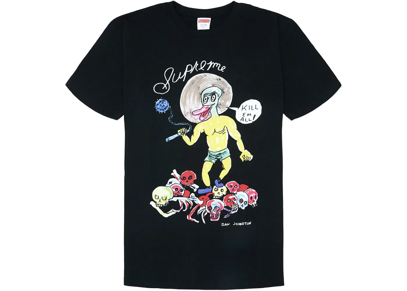 Мужская футболка с принтом Supreme Daniel Johnston Kill Em All Tee, Black