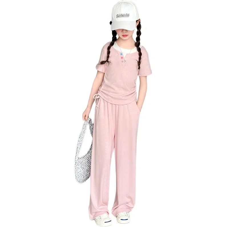 Детский спортивный комплект с воротником-поло Light Pink Two-Piece Set MADALLO, Light Pink
