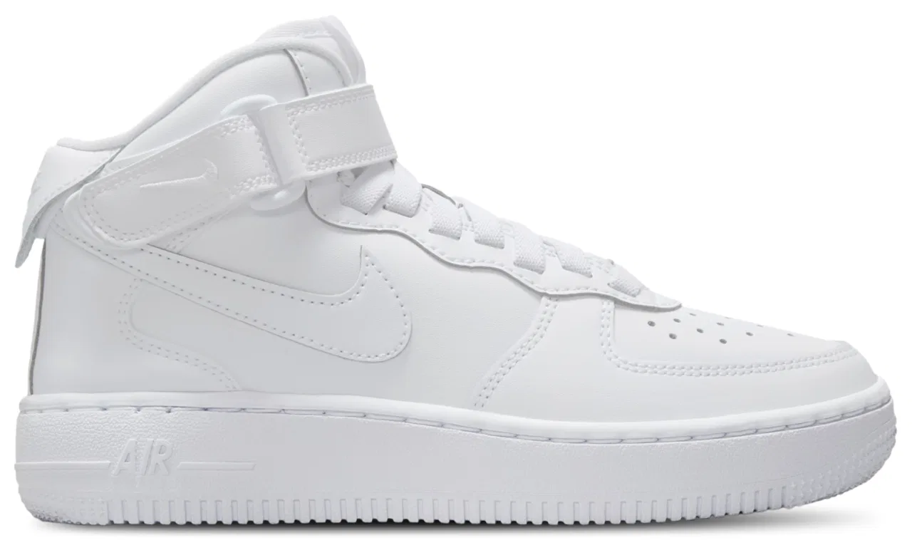 Кроссовки для мальчиков Air Force 1 Mid EasyOn SE Nike, цвет White/White/White