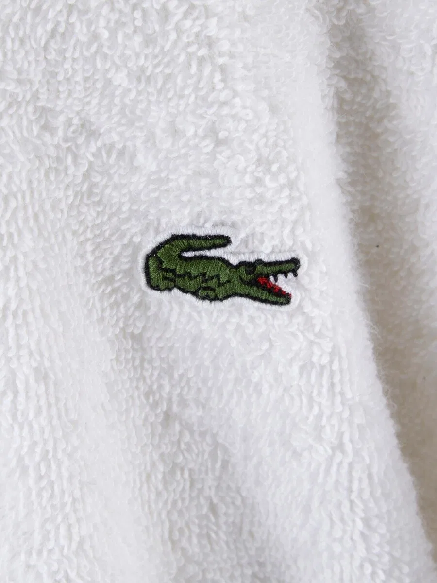 Длинный банный халат LACOSTE 'LDEFILE' белого цвета — фото 4