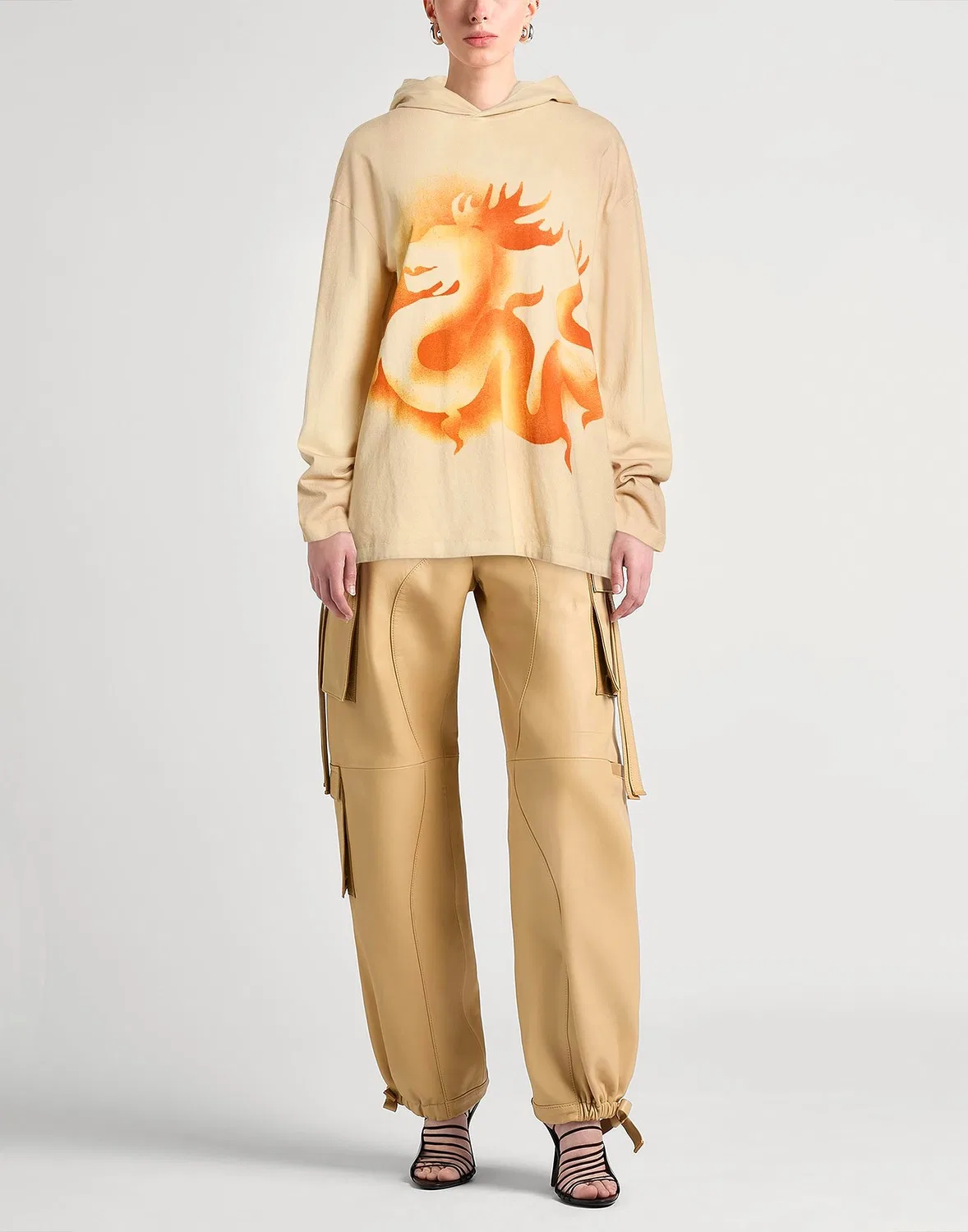 Женский свитшот с принтом Acne Studios, бежевый — фото 2