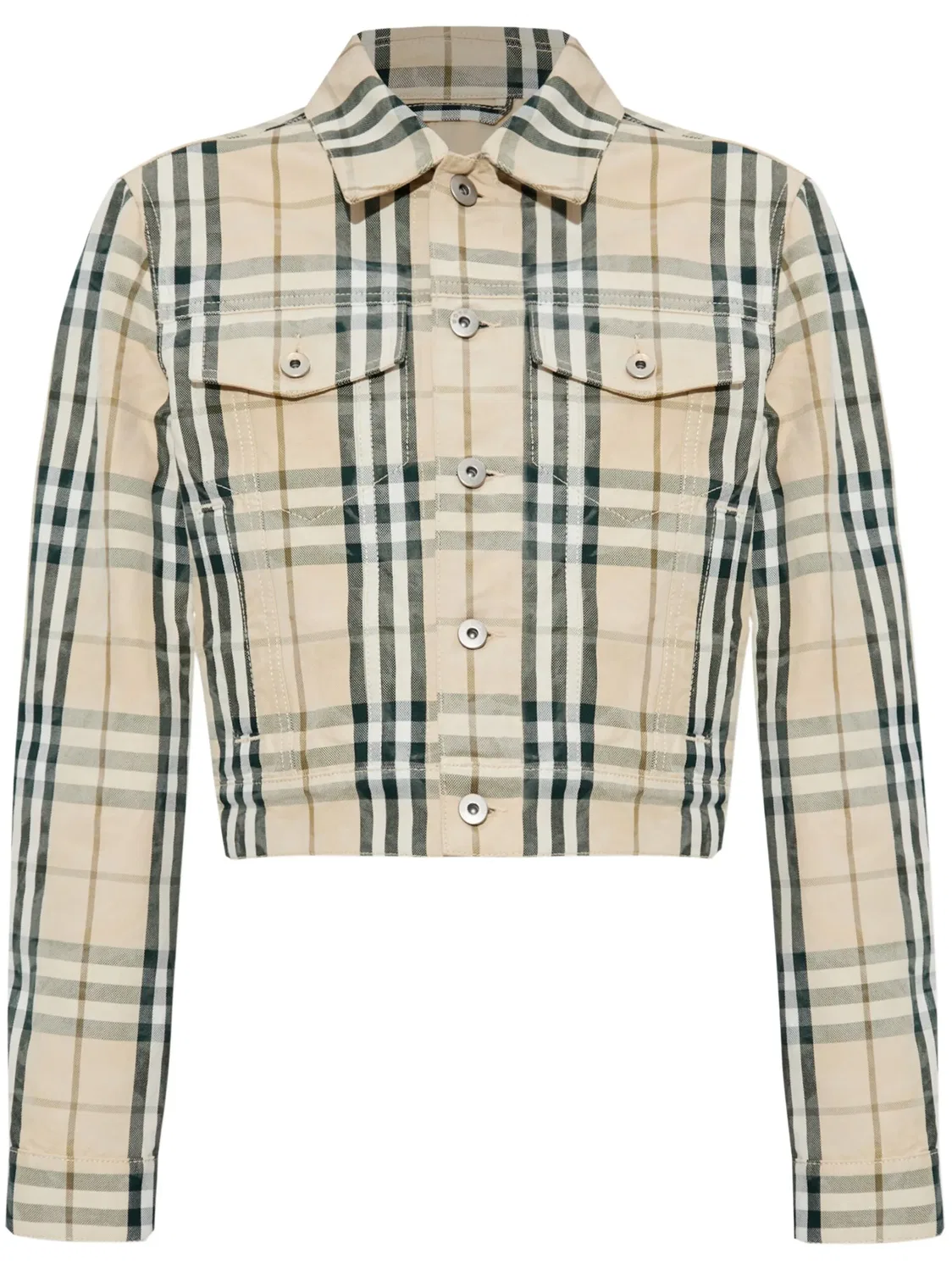 Короткая куртка в клетку Burberry, нейтральные