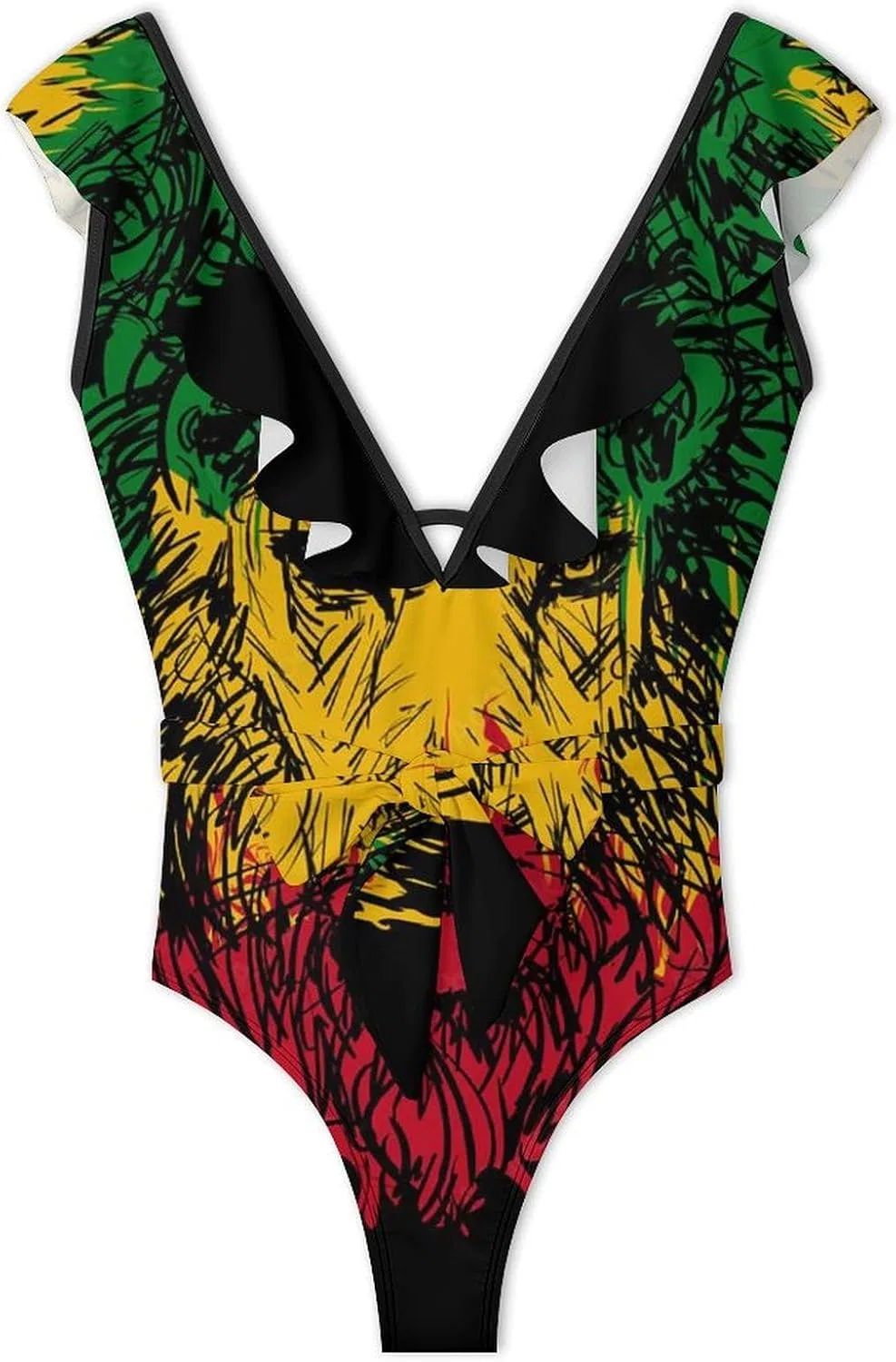 Женский слитный купальник с змеиным принтом Rasta Lion, Style-5 — фото 3