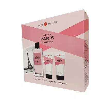 Женский парфюмерный набор Eau De Parfum 100 мл с гелем для душа и лосьоном для тела Paris Fashion Collection Pret-A-Porter