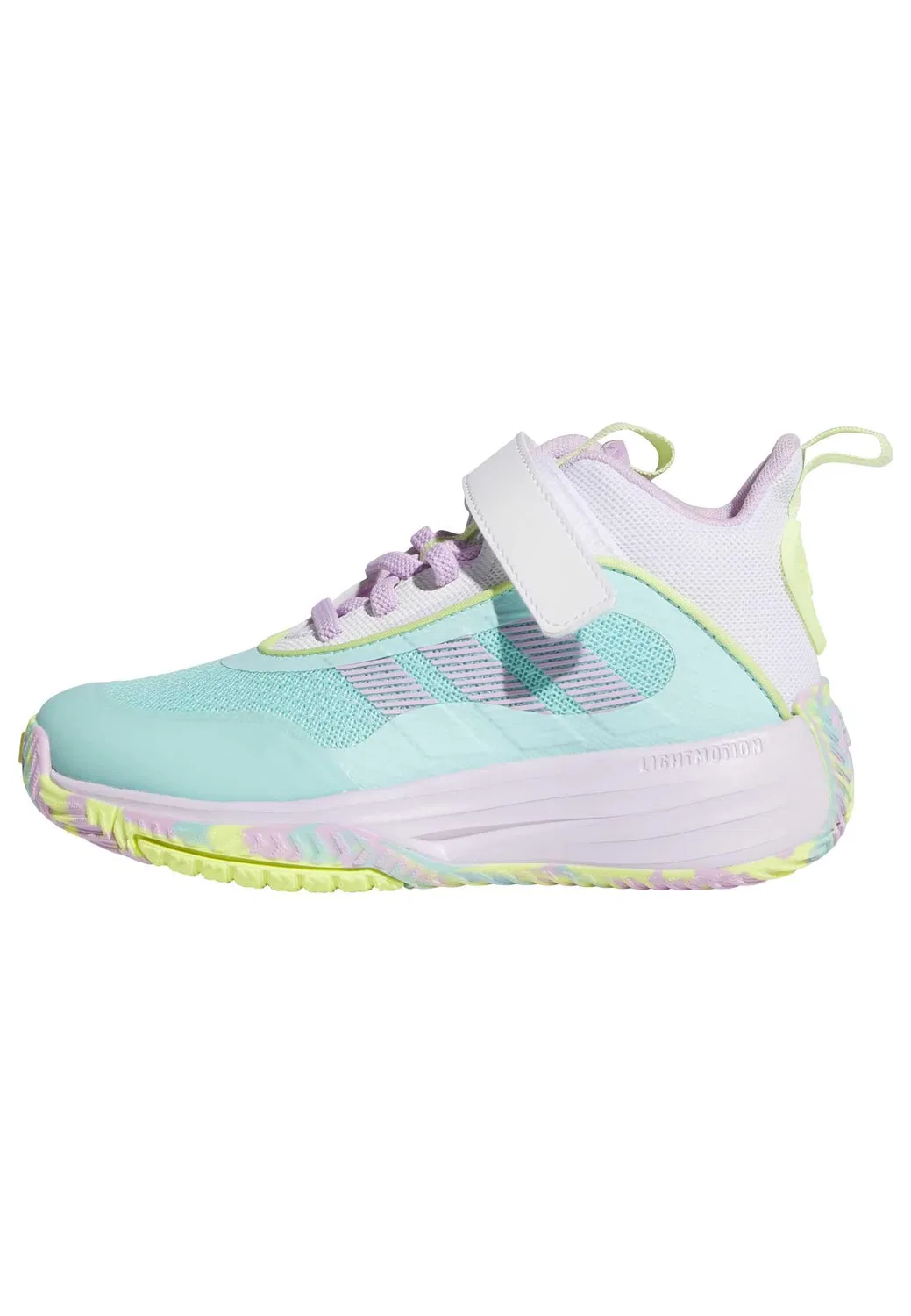 Детские кроссовки для девочек с шнуровкой Ownthegame 3.0 Adidas, Flash Aqua Bliss Lilac Ftwr White