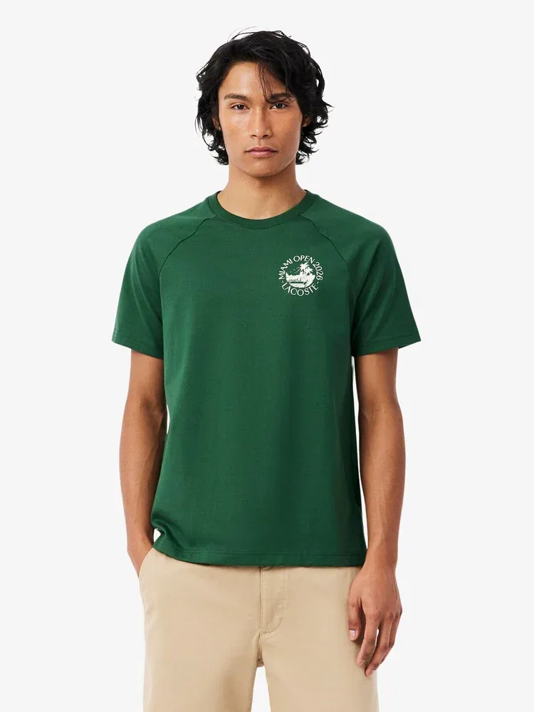 Футболка с коротким рукавом Miami Open реглан LACOSTE, Green