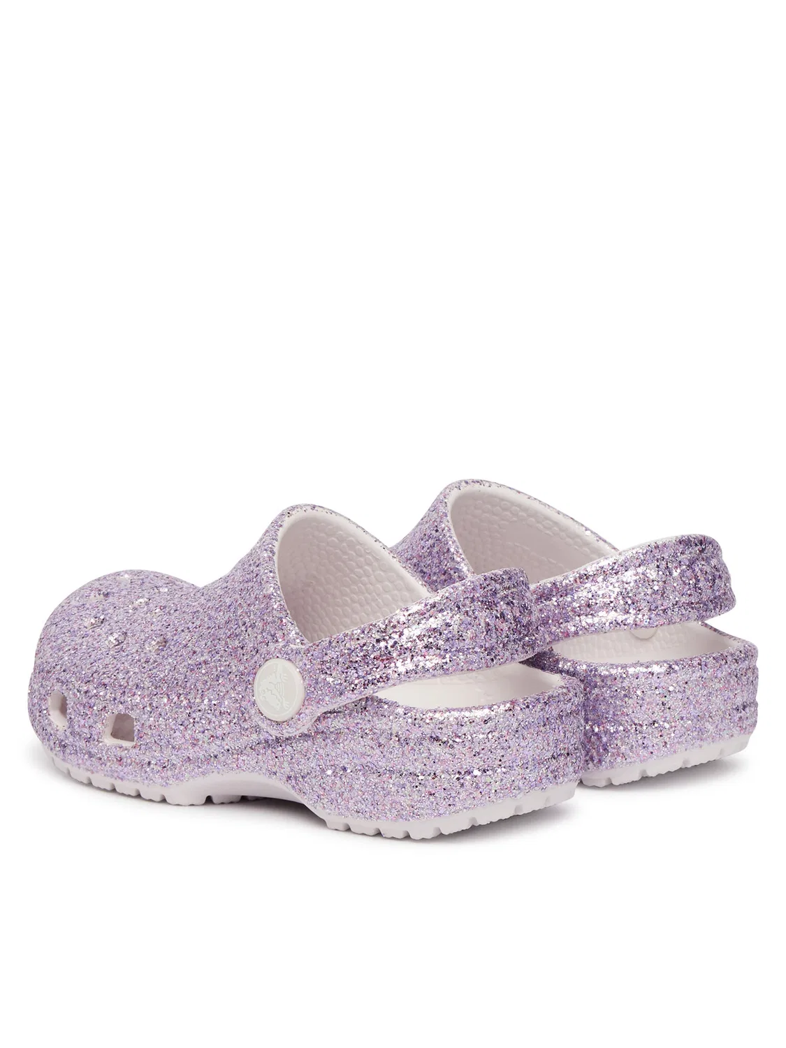 Шлепанцы для девочки Classic Chunky Glitter Clog Crocs, фиолетовый — фото 3