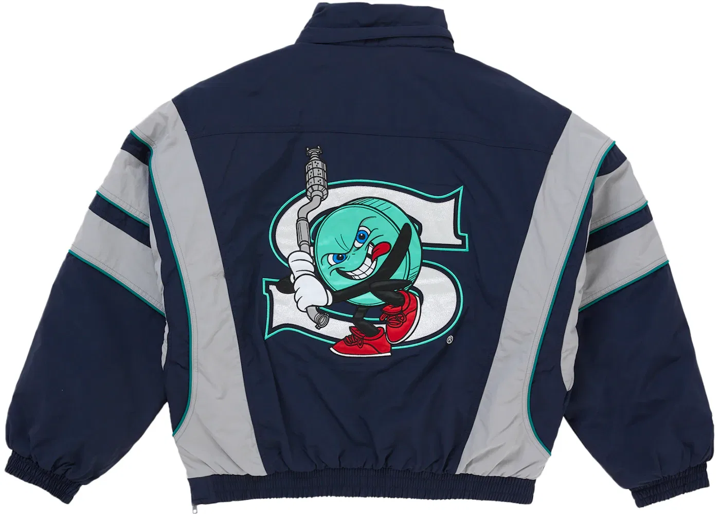 Мужская куртка с полузастежкой-молнией Supreme SALEM Half Zip Stadium Jacket, Navy — фото 3