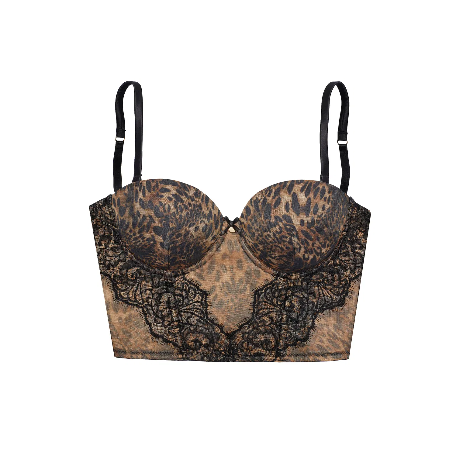 Женская корсажная блуза из сетки и кружева LASCANA, Leopard Print — фото 2