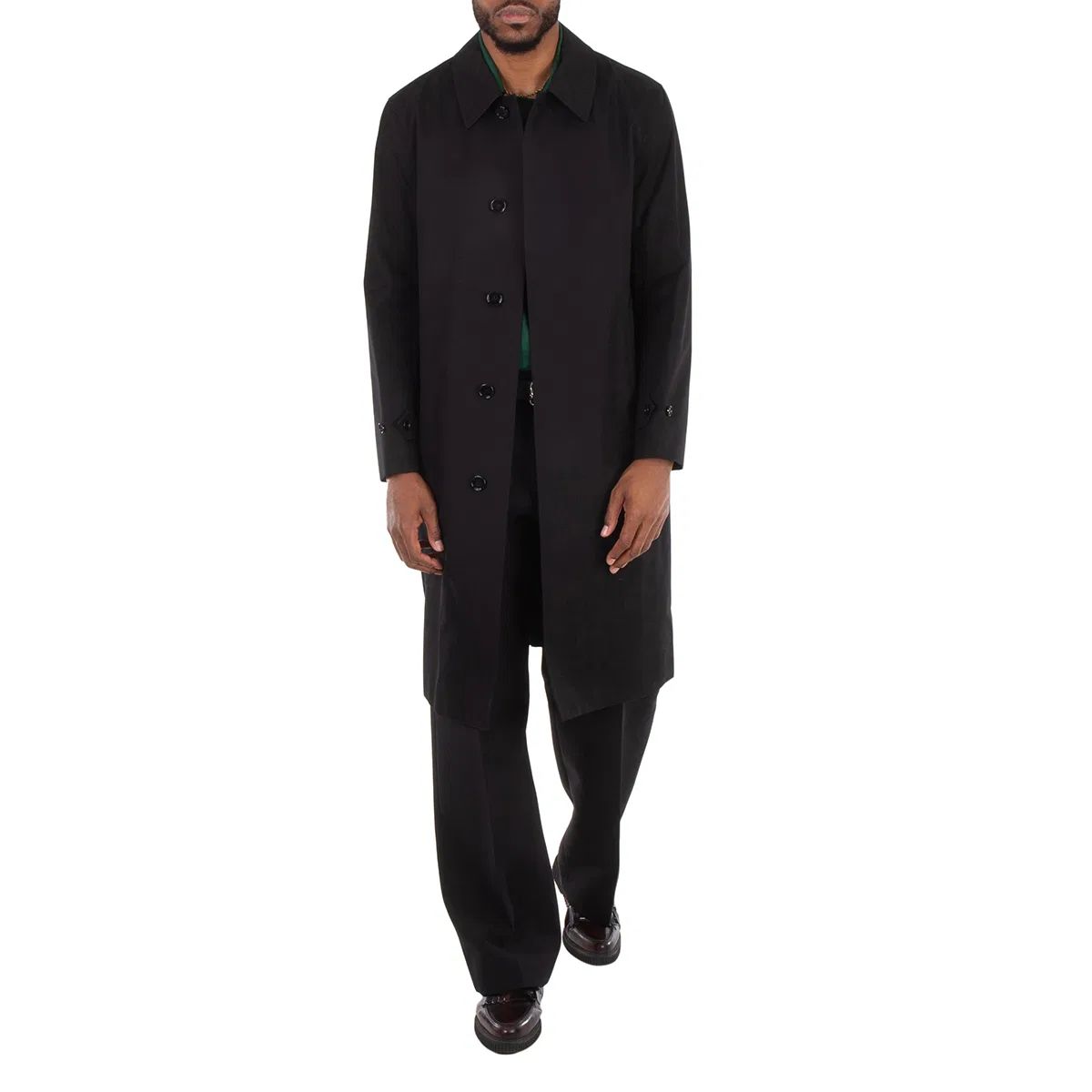 Пальто-кар с принтом x Minecraft Monogram Motif Cotton Gabardine Car Coat Burberry, Black