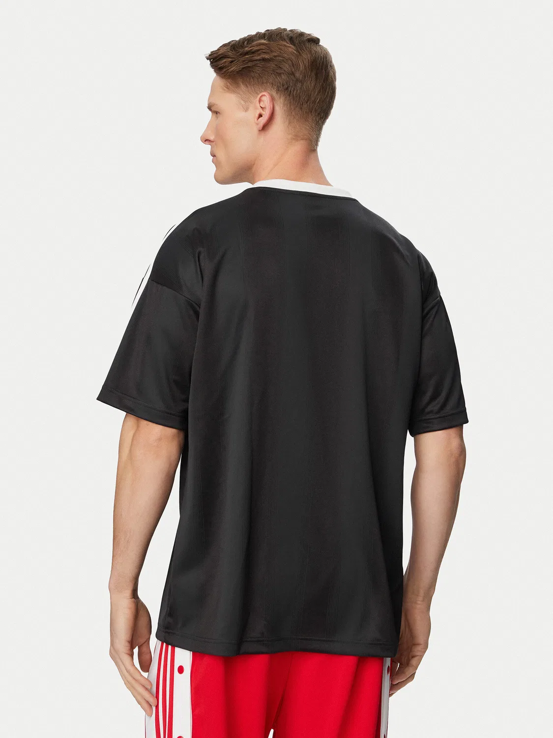 Мужская футболка свободного кроя adicolor Jacquard Adidas, черный — фото 3