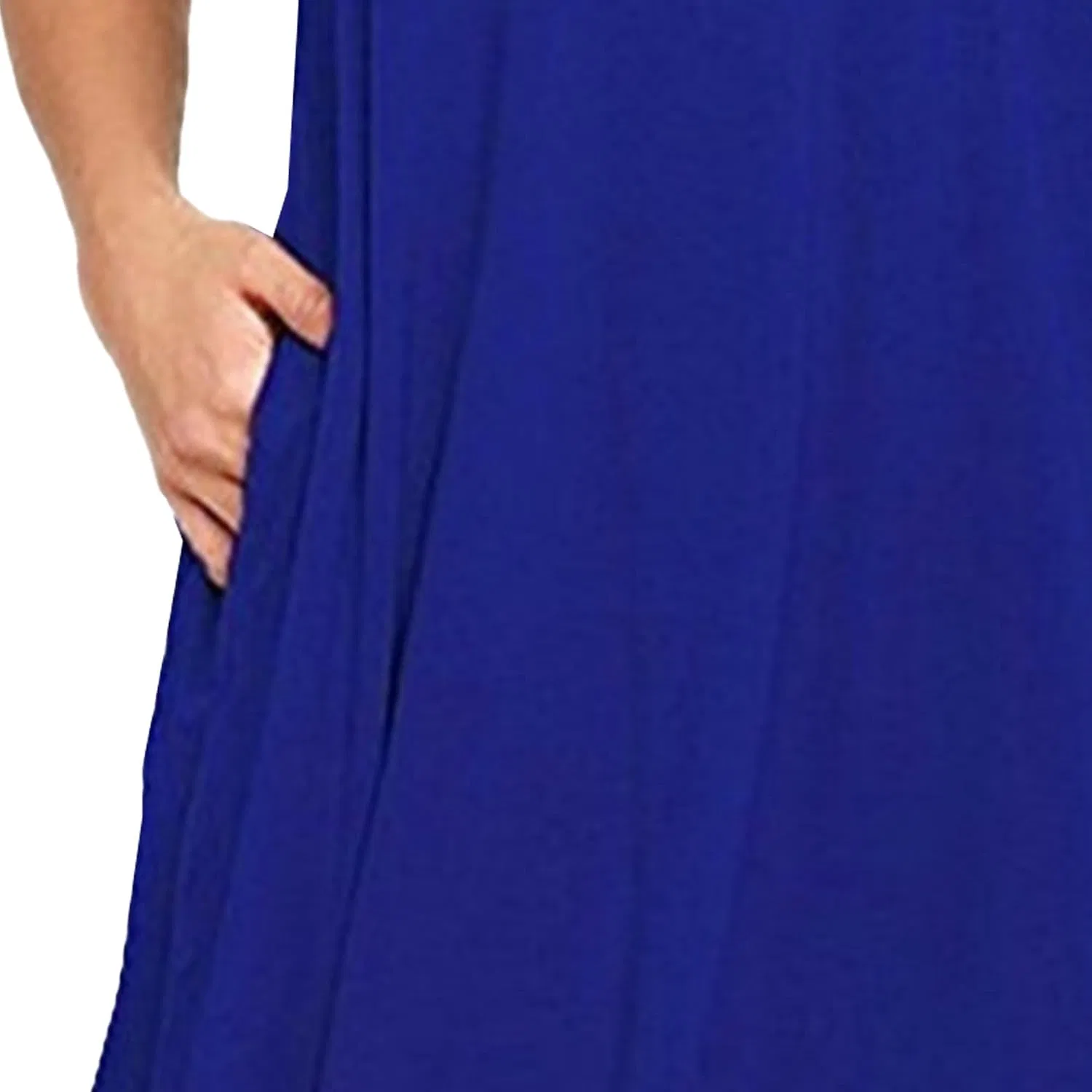 Женское летнее платье-футболка без рукавов с карманом, Royal Blue — фото 3