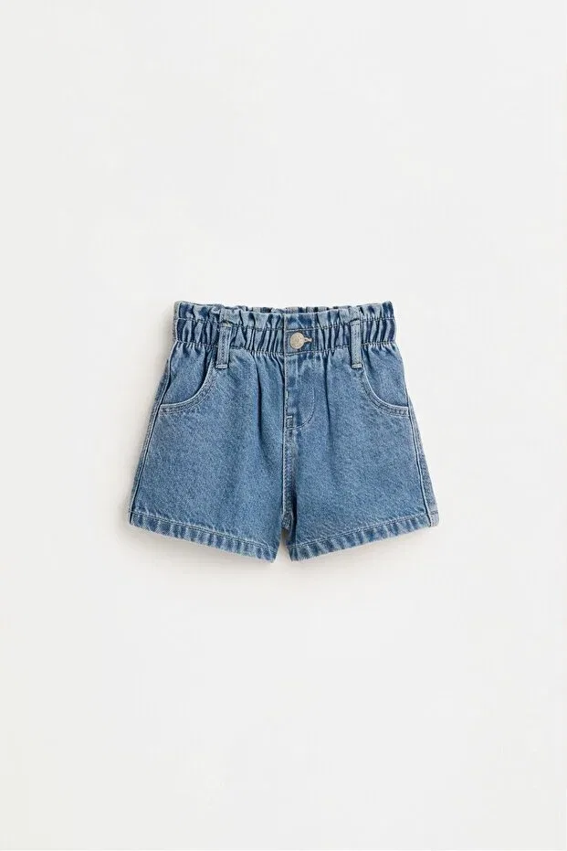 Детские шорты для девочек джинсовые Paperbag bel denim shorts Lefties, Indigo