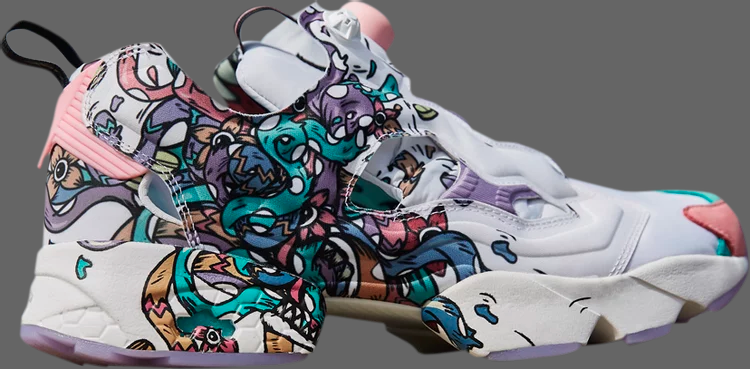 Кроссовки distortedd x instapump fury 'light pink' Reebok, белый - фото