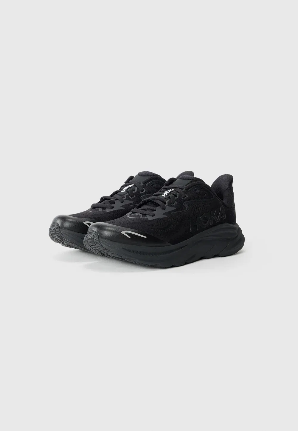 Детские кроссовки Clifton 10 унисекс для детей постарше - для бега по улицам Hoka, Black — фото 2