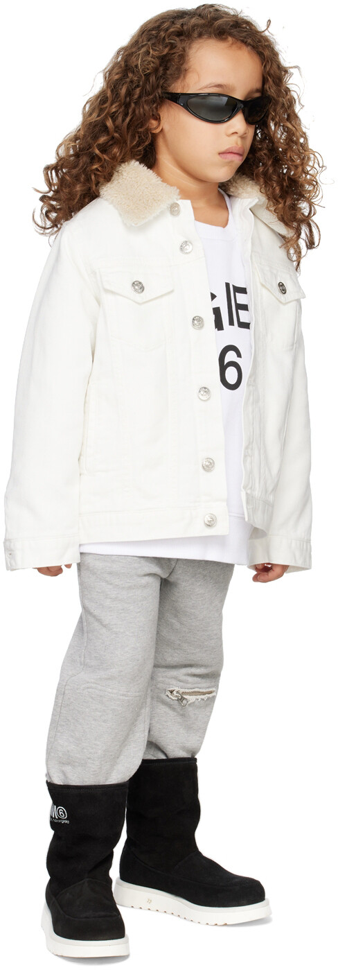 

Детские черные замшевые сапоги MM6 Maison Margiela
