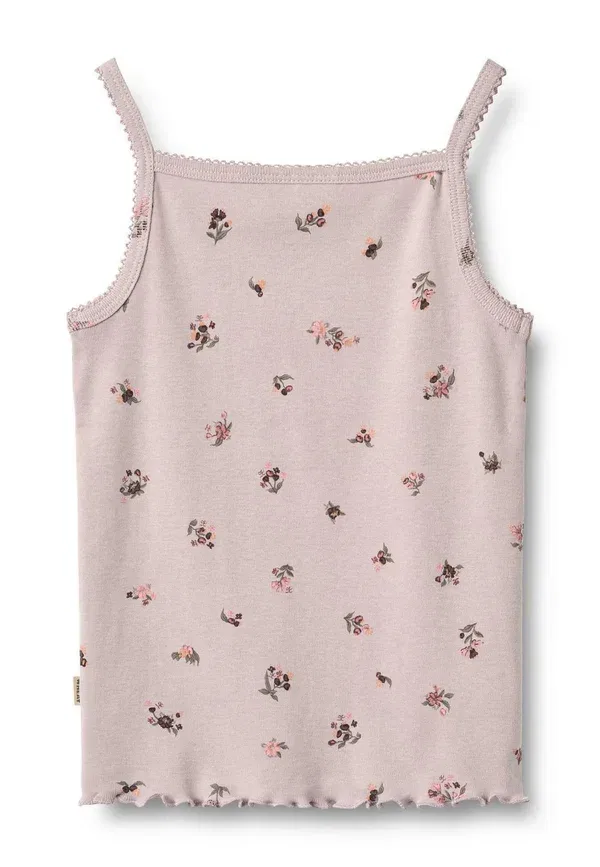 Комплект: майка и нижняя часть из 100% хлопка, модель Set, Wheat, Soft Lilac Flowers, сиреневый — фото 4